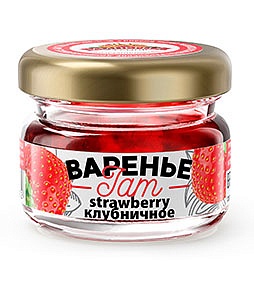 Strawberry jam, glass cans 30 g