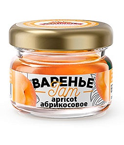 Apricot jam, glass cans 30 g